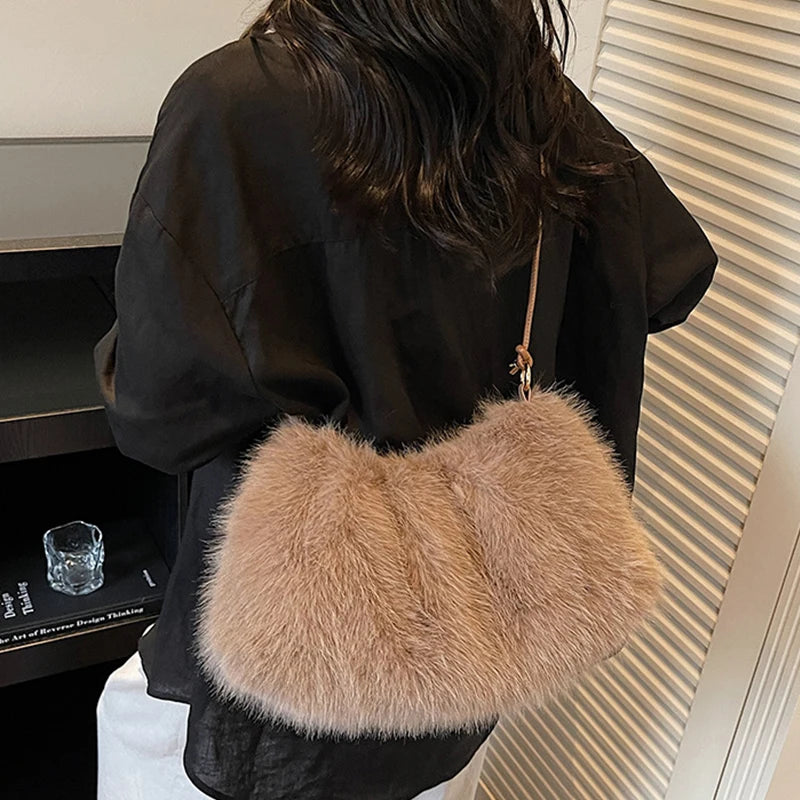 Luxury Plush Fur Shoulder Bag