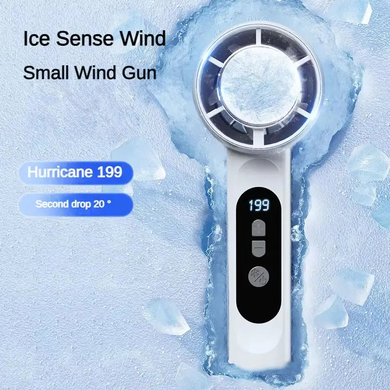 Portable Ice Cooling Handheld Turbo Fan with LED Digital Display - 4