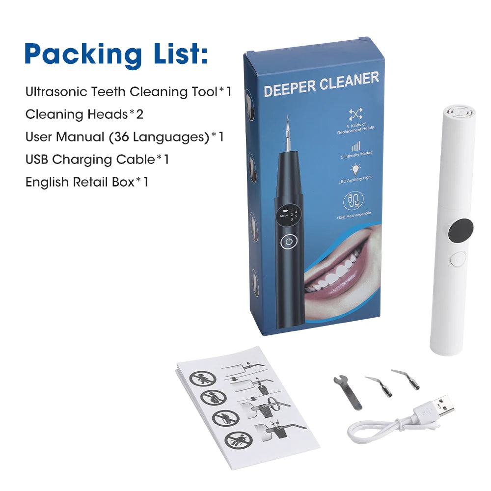 Ultrasonic Teeth Cleaner - Electric Tartar & Plaque Remover for Oral Care - 17