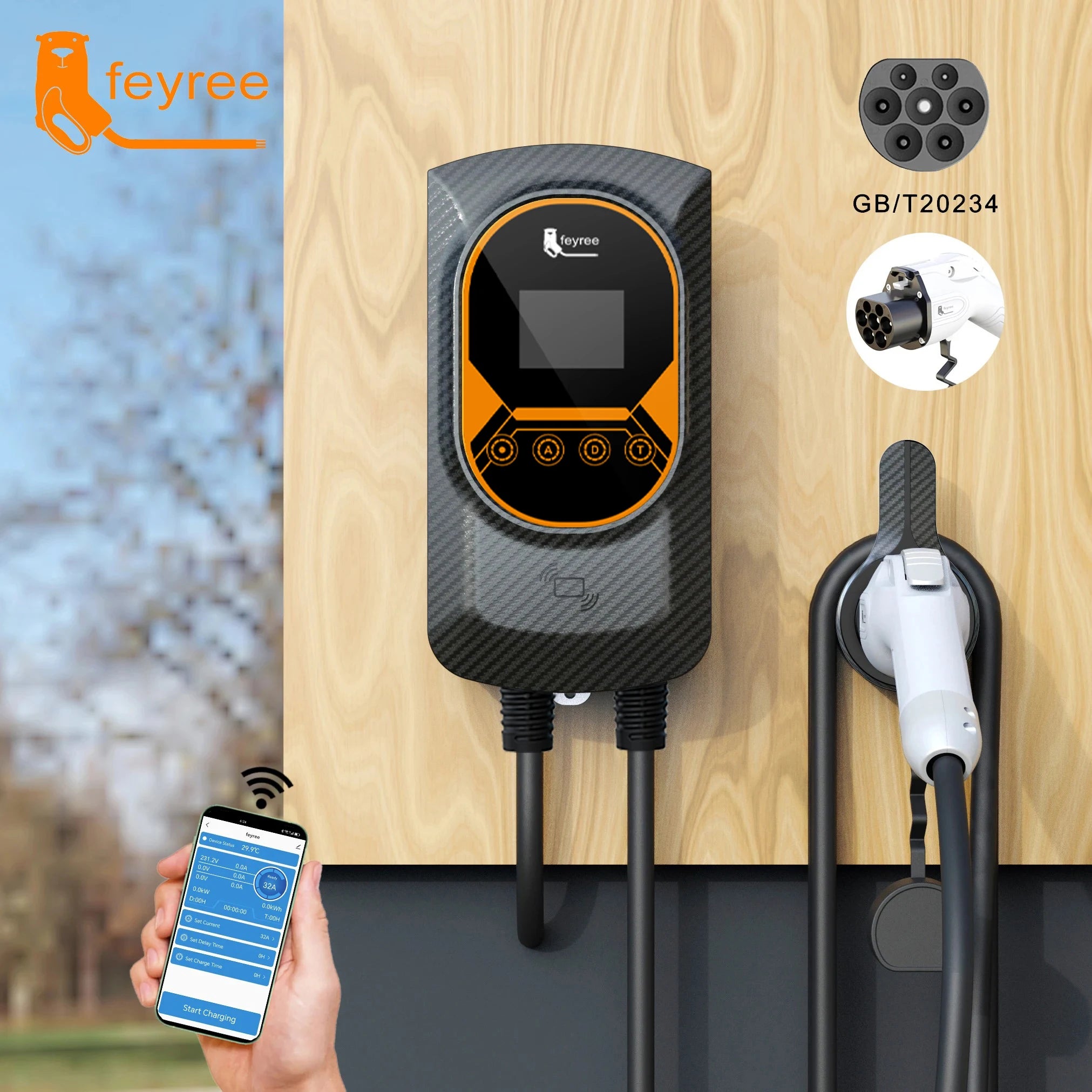 Smart EV Wallbox Charger - WiFi APP Control GB/T Electric Vehicle Charging Station - 37