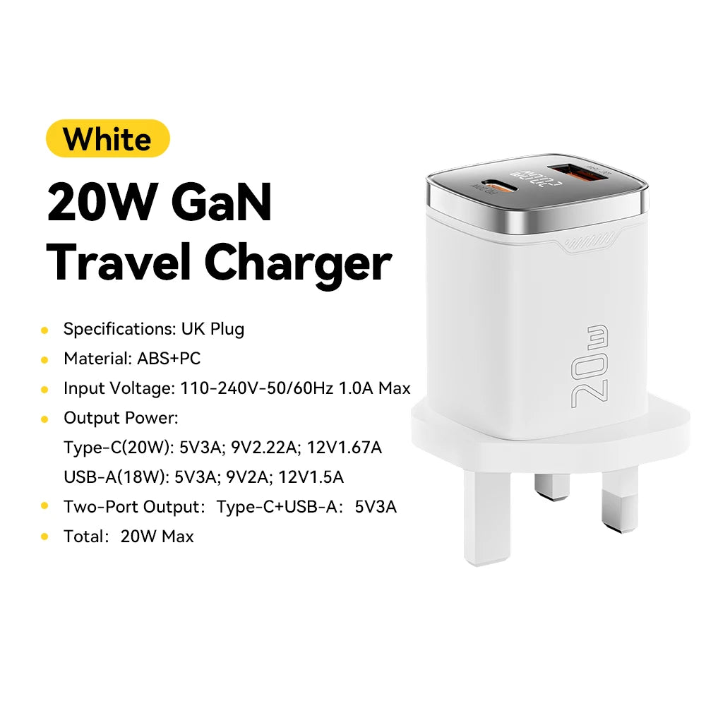 33W GaN Dual Port USB-C Fast Charger with Real-Time Digital Display - 22