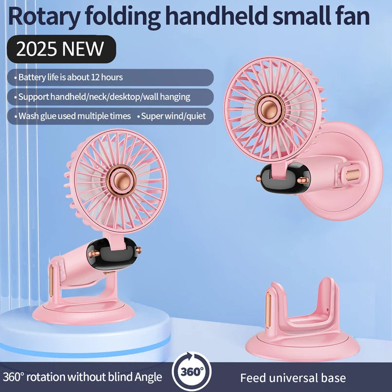 Portable 5-Speed Handheld & Neck Fan with Phone Stand & LED Display - 60