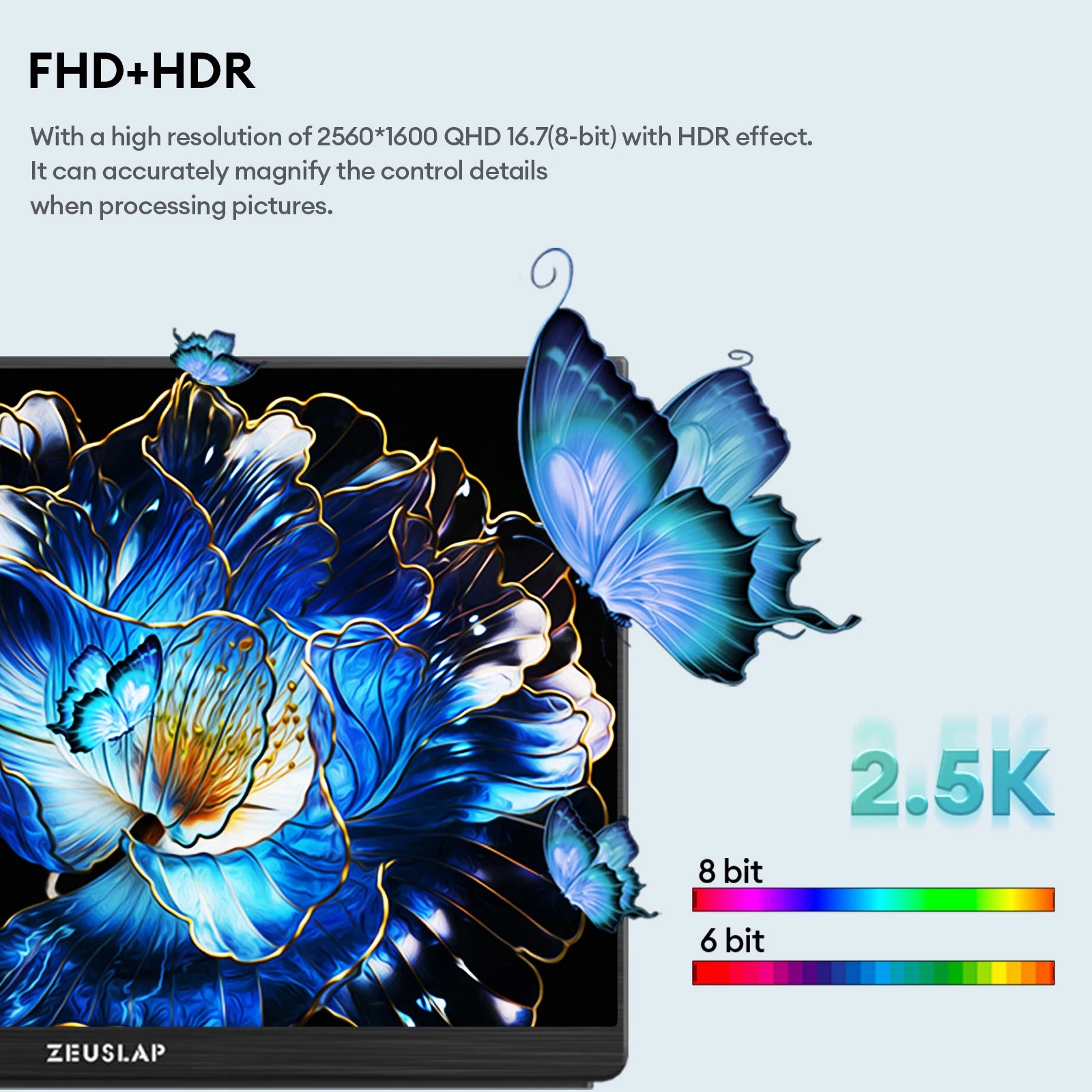 16" 240Hz QHD Portable Gaming Monitor - 2.5K HDR IPS Second Screen - 2