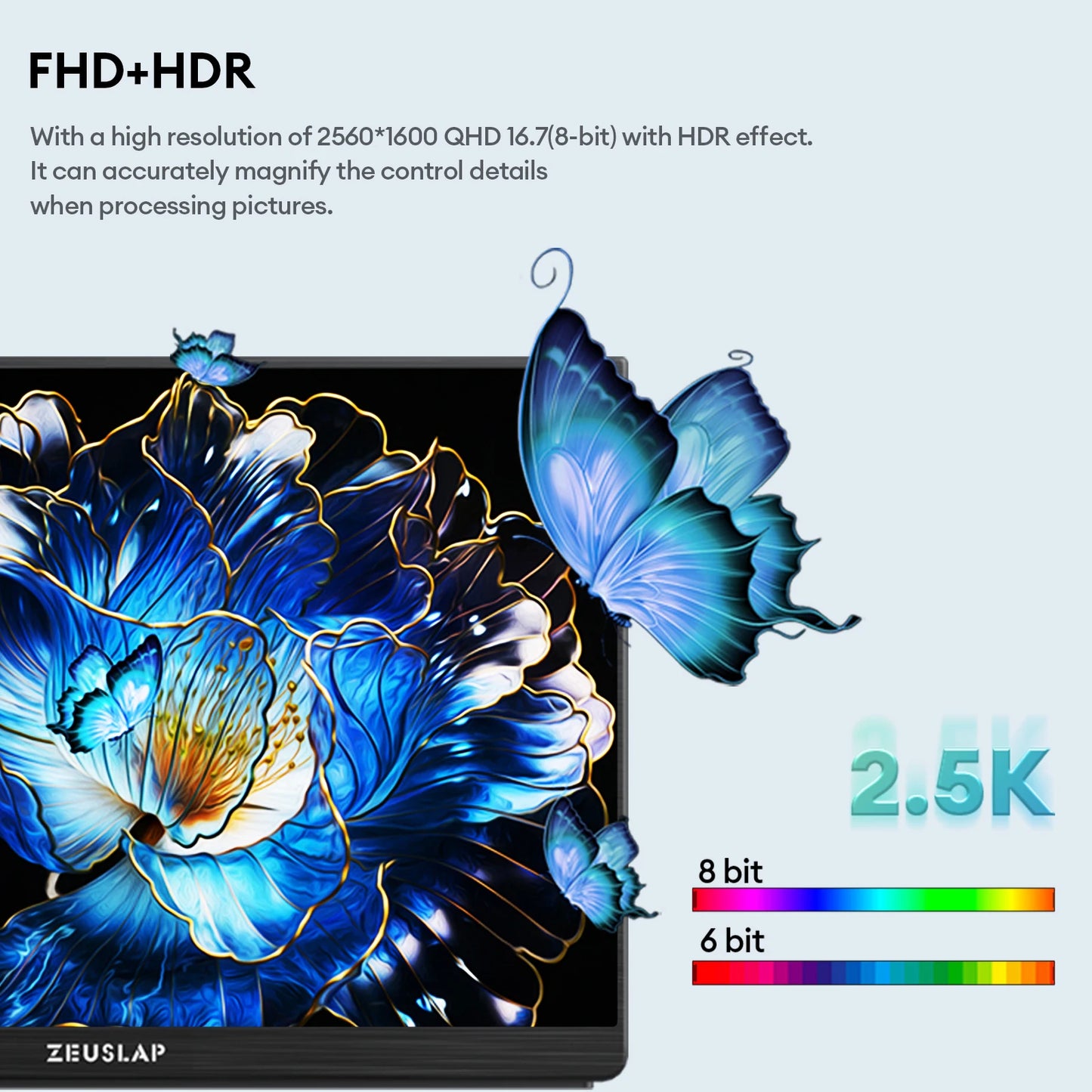 16" 240Hz QHD Portable Gaming Monitor - 2.5K HDR IPS Second Screen