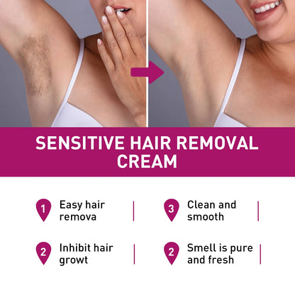 Painless Hair Removal Cream for Men & Women - Fast-Acting Gentle Depilatory