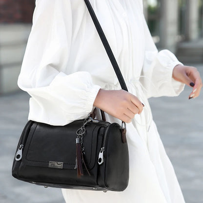 Luxury Tassel Boston Shoulder Bag