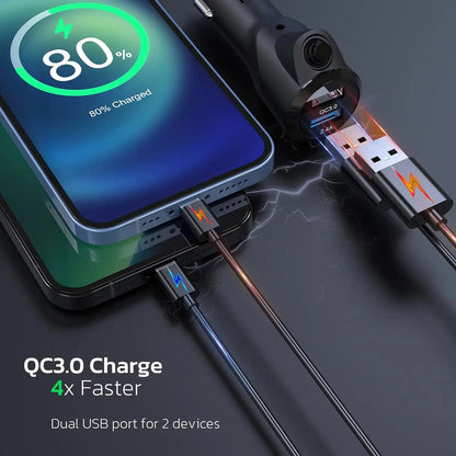Wireless Car FM Transmitter with QC3.0 Fast Charging & Color Display