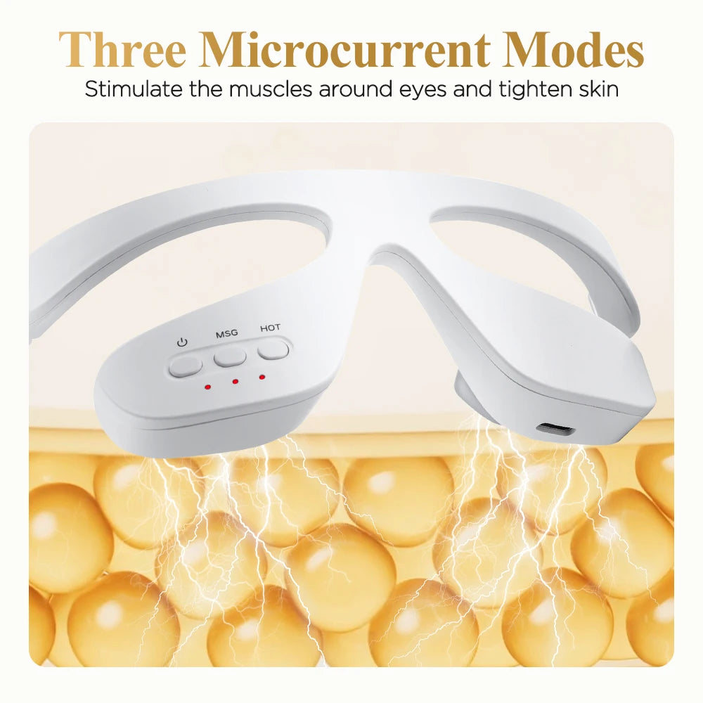 3D LED Red Light Eye Massager with Vibration for Dark Circles & Fatigue Relief