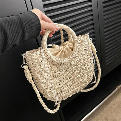 Luxury Woven Half-Moon Bag