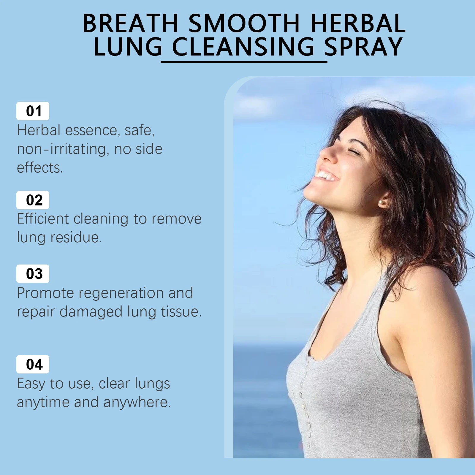 Herbal Lung Cleansing & Nasal Care Spray - Natural Throat & Respiratory Support - 10