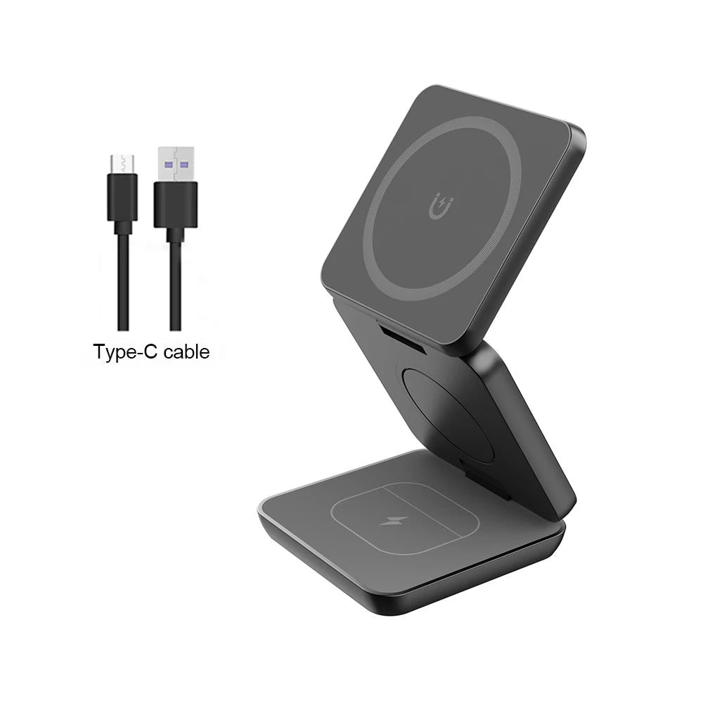 3-in-1 Foldable Magnetic Wireless Charging Station for Apple Devices
