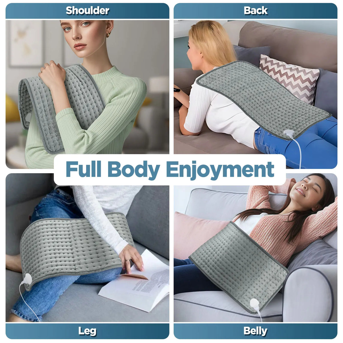 Electric Heating Pad for Back and Body Pain Relief with 10 Heat Settings