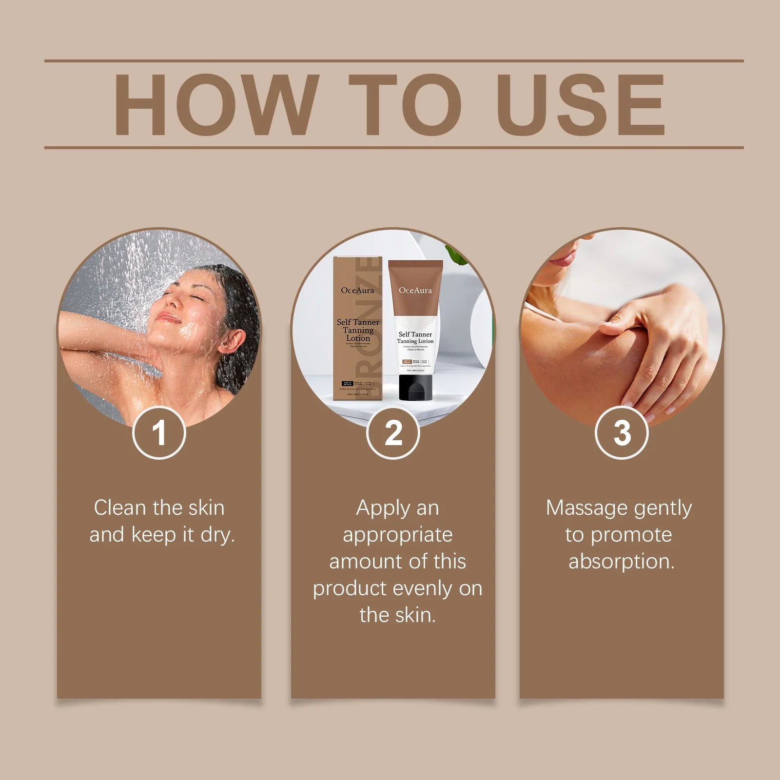 Natural Bronze Gradual Self Tanning Lotion for Face and Body Sunless Tan - 12