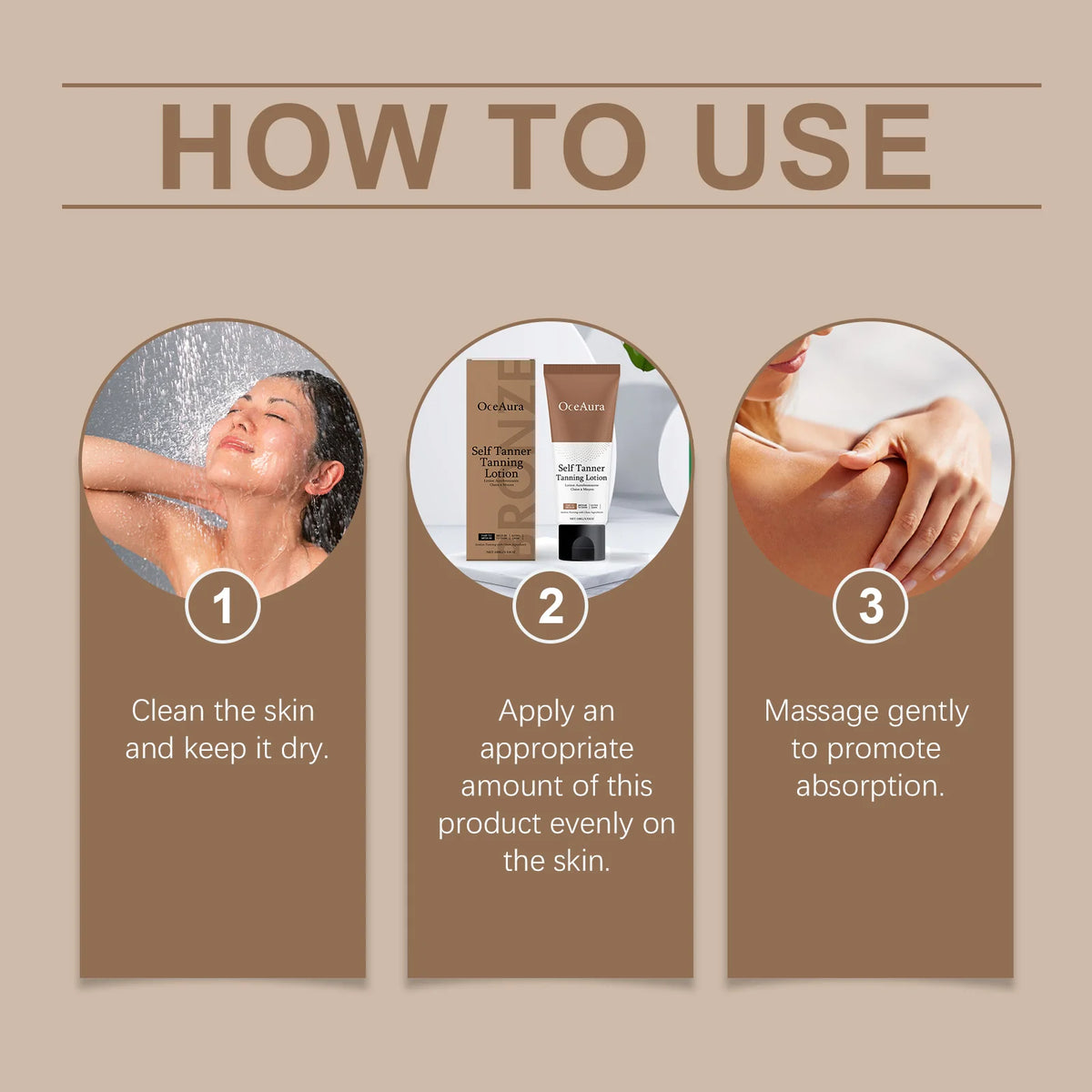 Natural Bronze Gradual Self Tanning Lotion for Face and Body Sunless Tan