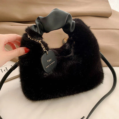 Luxury Plush Ruched Handbag