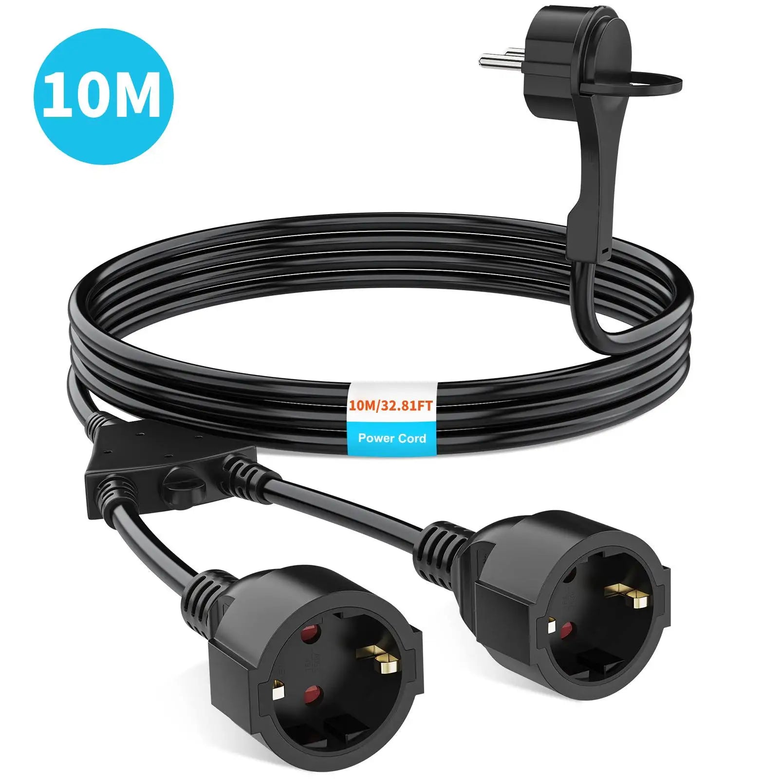 Heavy Duty EU Extension Cord - 4000W Waterproof Power Socket for Home - 21