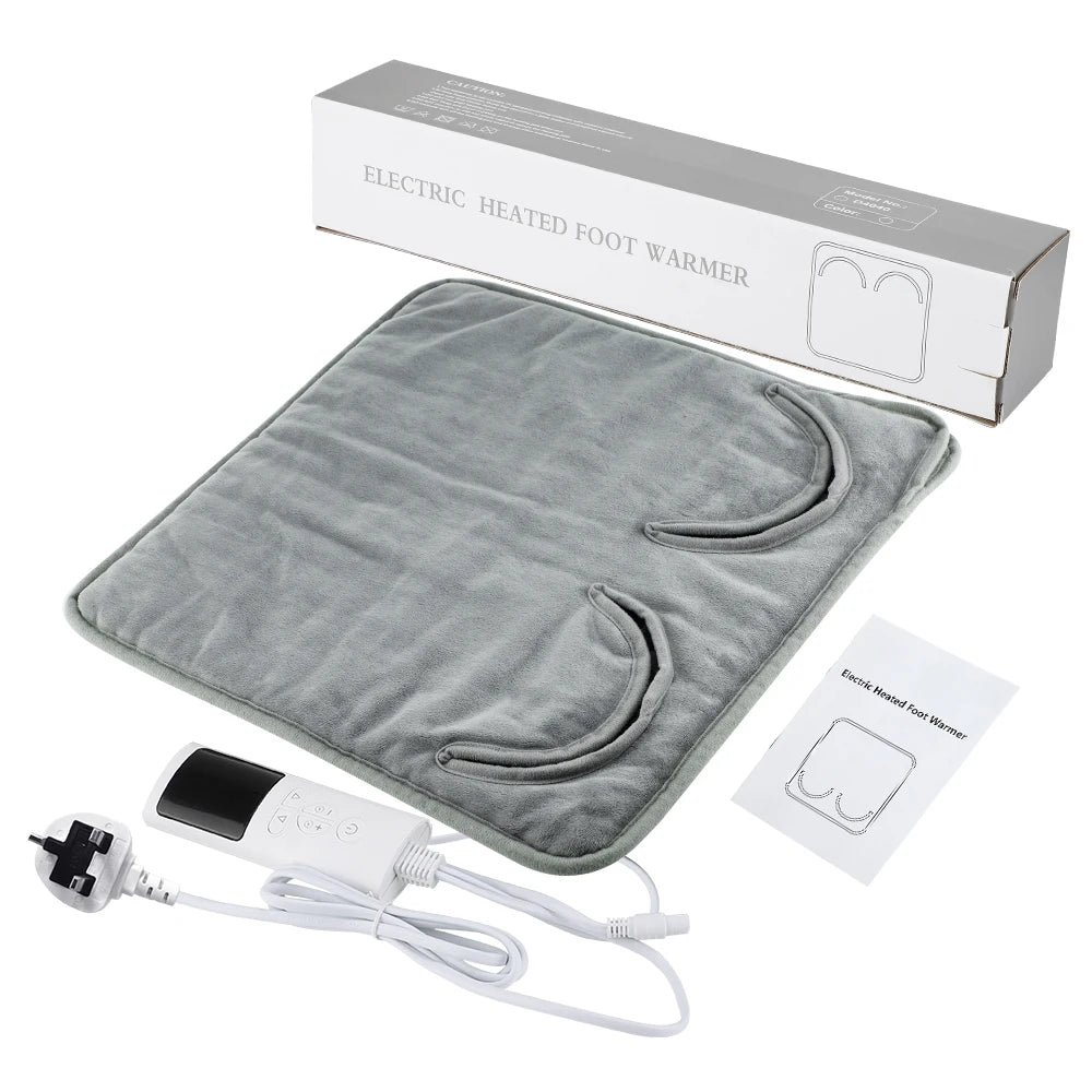 Electric Heated Foot Warmer - Adjustable Temperature & Timer Desk Heating Pad - 28