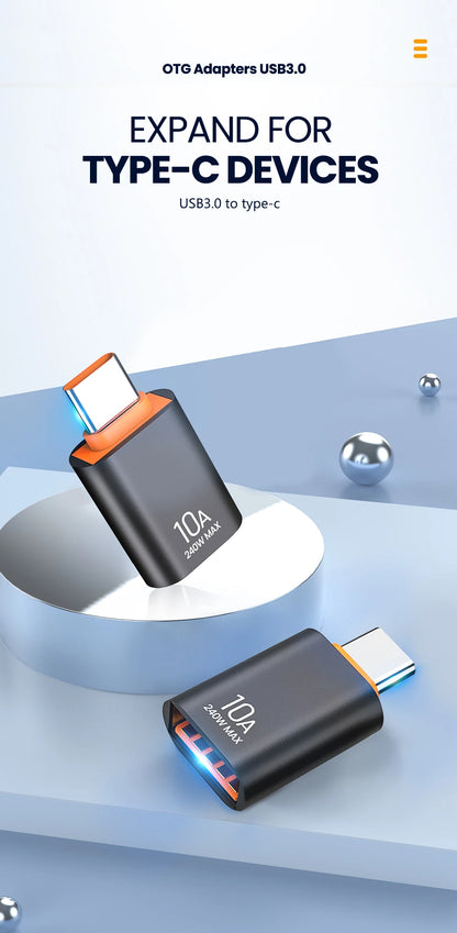 USB 3.0 to USB-C Adapter - Fast Charging & High-Speed Data Transfer OTG
