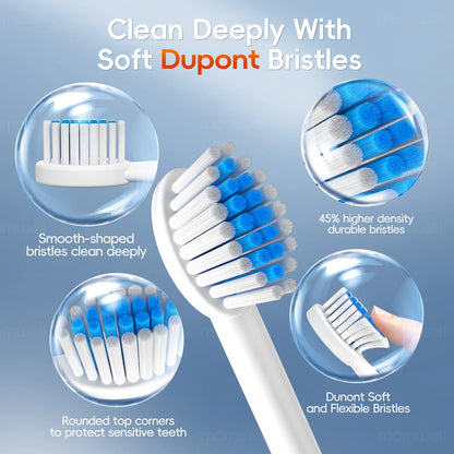 Sonic Rechargeable Electric Toothbrush with 6 Cleaning Modes & 4 Brush Heads