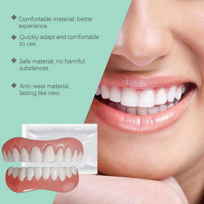 Silicone Temporary Dentures - Comfortable Snap-On Smile & Teeth Repair Kit