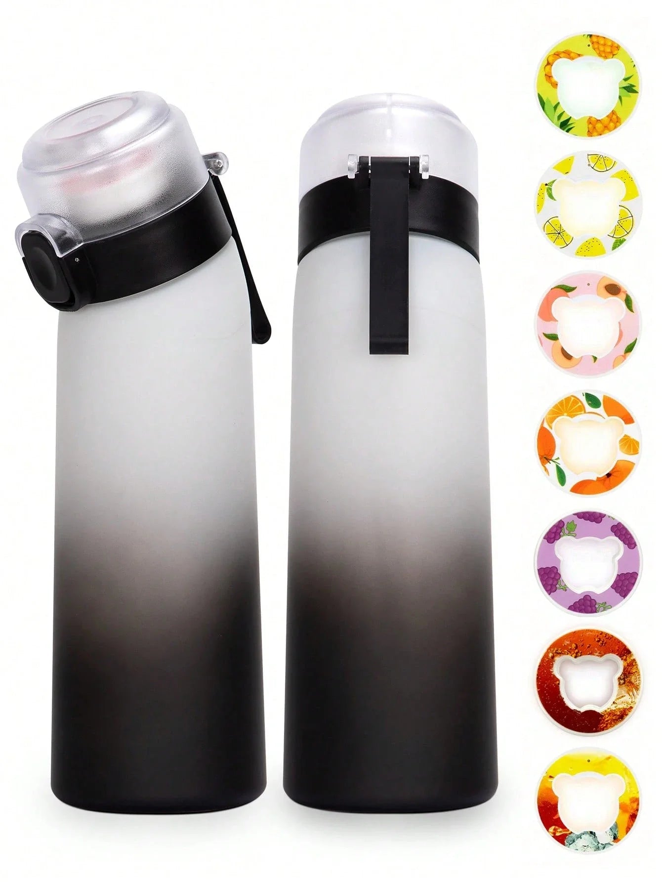 Gradient Scented Flavor Water Bottle - 650ml Sport Bottle with Flavor Pods