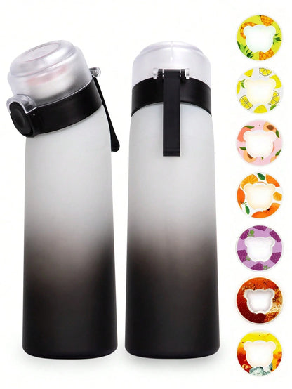 Gradient Scented Flavor Water Bottle - 650ml Sport Bottle with Flavor Pods