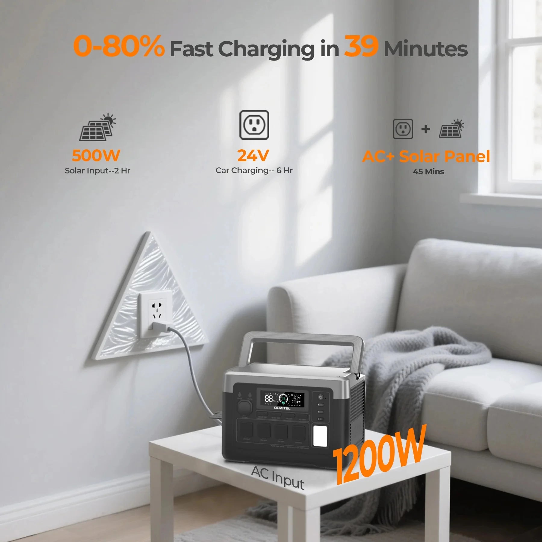 OUKITEL P1000 Plus 1800W Portable Power Station 1024Wh LiFePO4 Solar Generator - 15