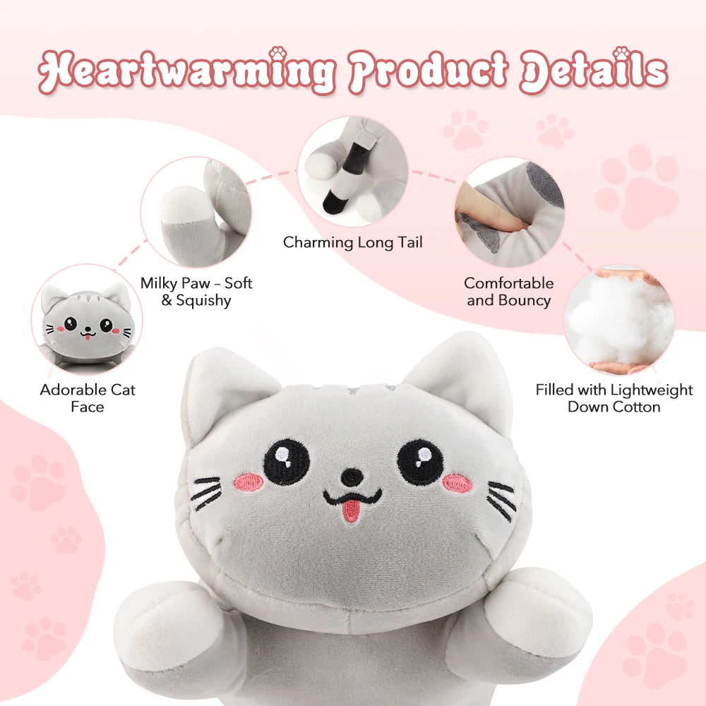 Cute USB Heated Cat Plush Pillow - Electric Hot Compress for Pain & Comfort - 4