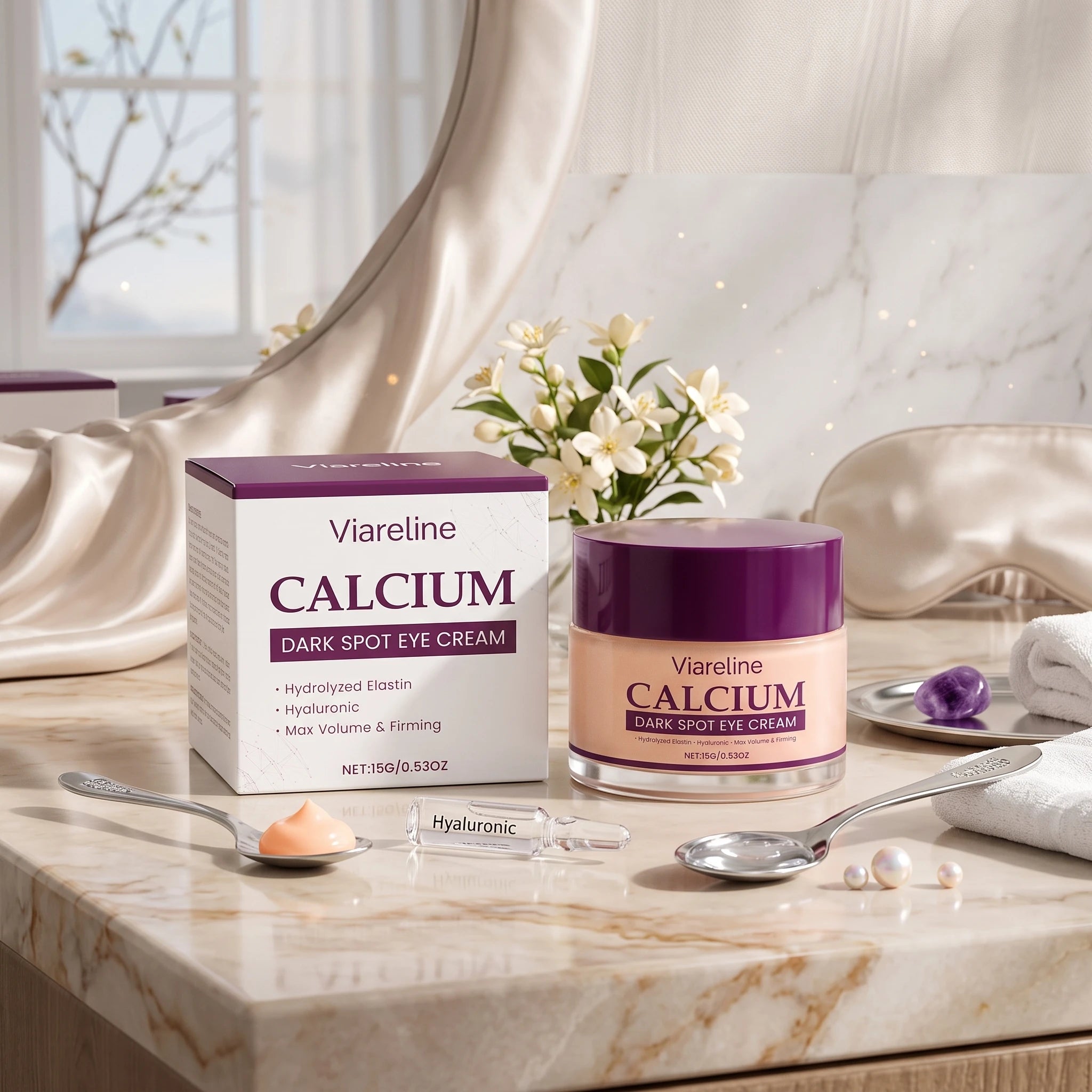 Calcium Dark Spot Eye Cream - Firming & Hydrating Under Eye Repair Treatment - 4