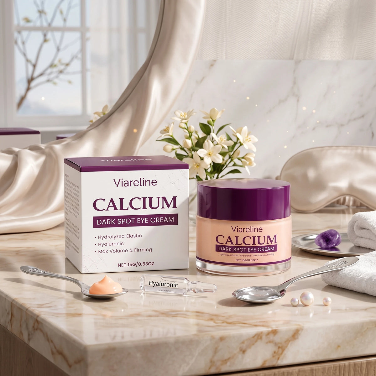 Calcium Dark Spot Eye Cream - Firming & Hydrating Under Eye Repair Treatment