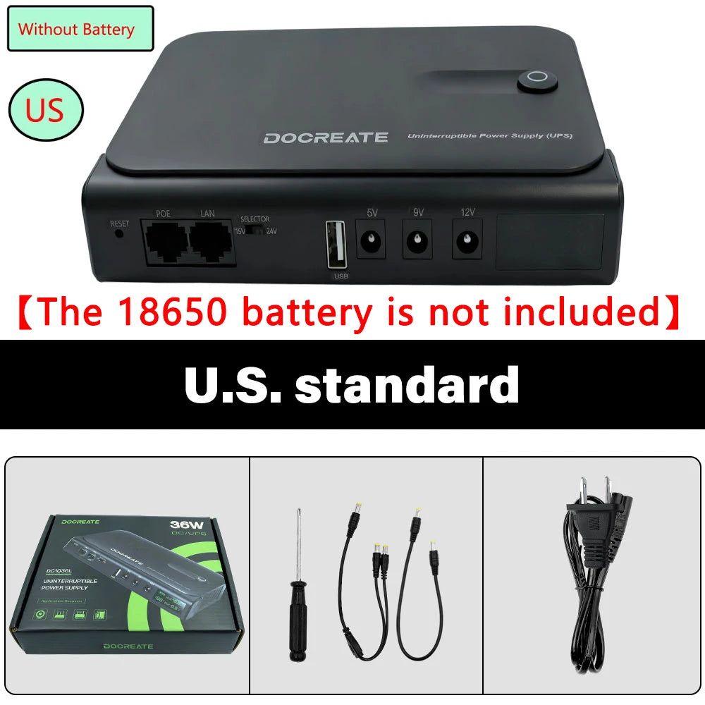 Mini Portable UPS Backup Power Supply for WiFi Routers & Security Cameras