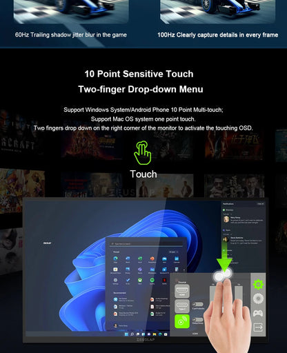 18.5" Smart Portable Touch Monitor with Google TV & Built-in Streaming