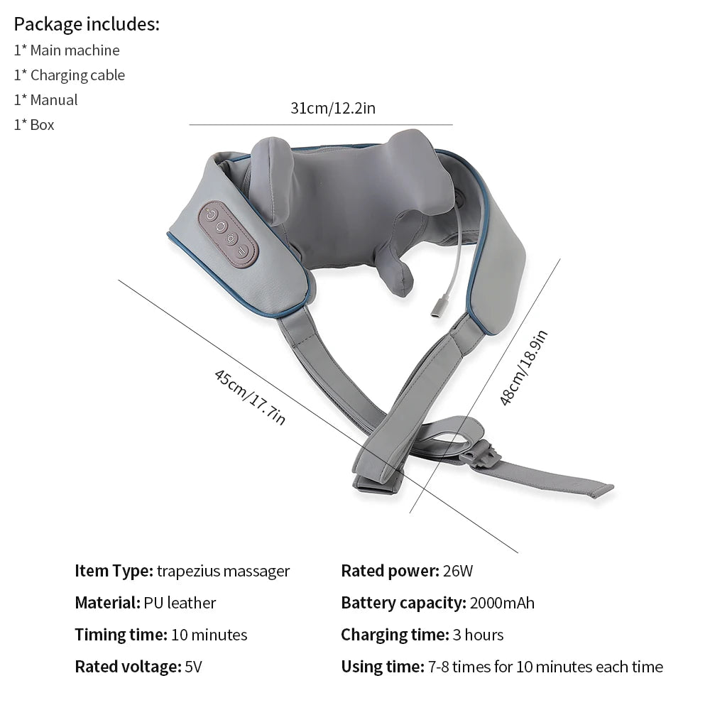 Cordless 3D Neck & Shoulder Massager for Pain Relief - 43