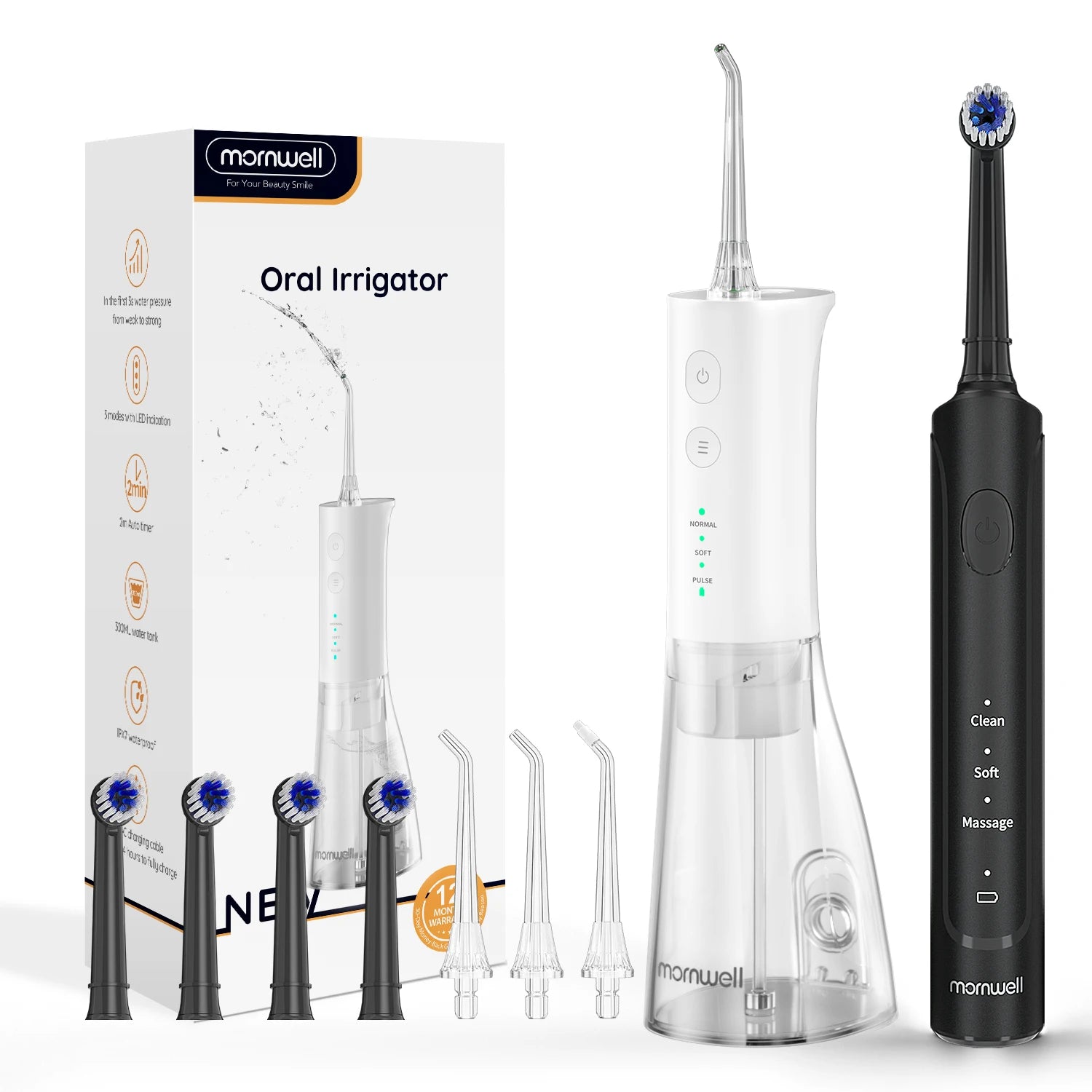Professional Electric Toothbrush and Water Flosser Set for Deep Oral Cleaning - 18