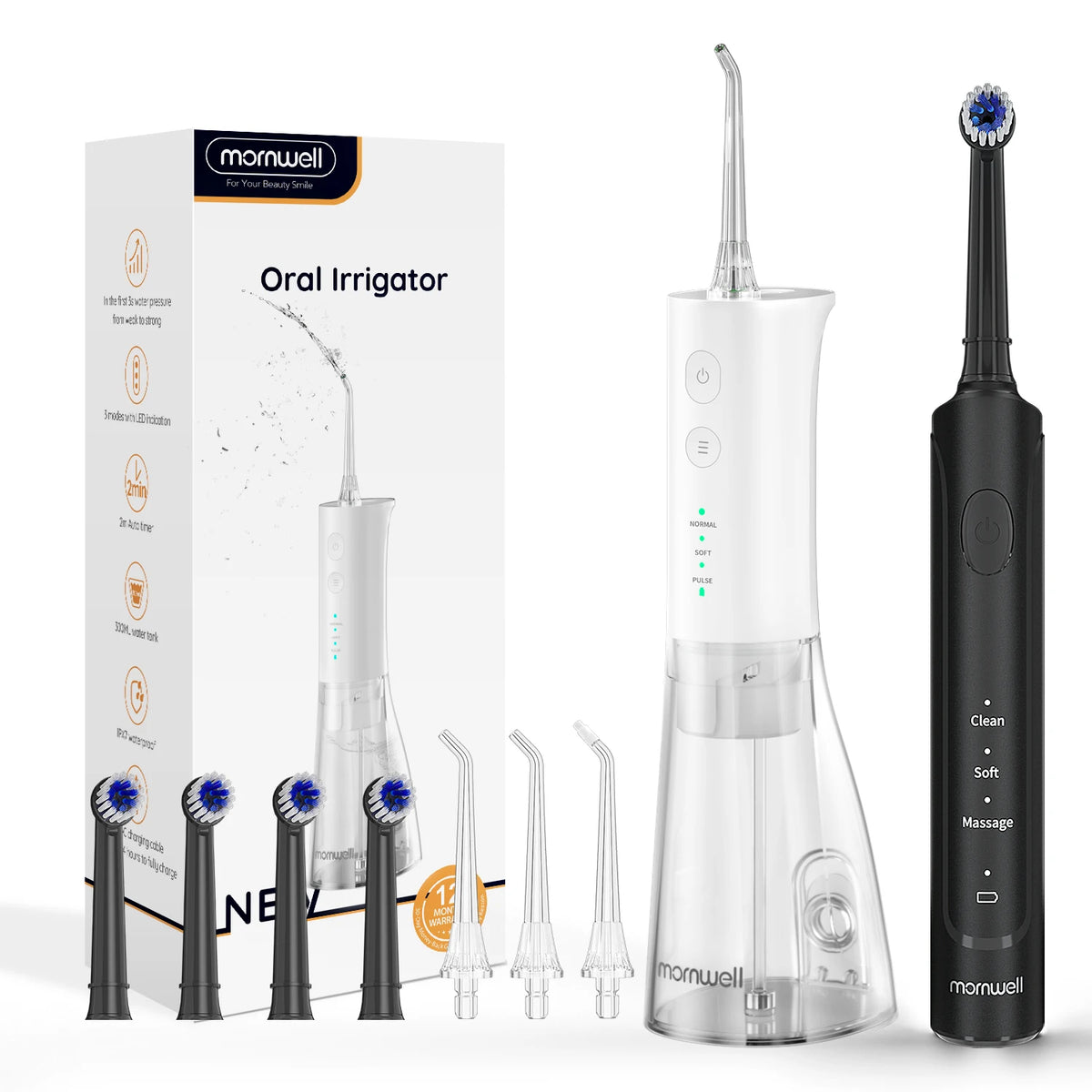 Professional Electric Toothbrush and Water Flosser Set for Deep Oral Cleaning