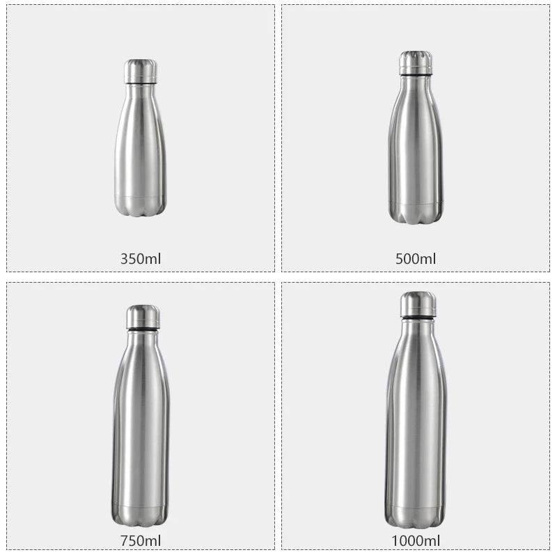Premium Stainless Steel Reusable Water Bottle - Leak-Proof Sports Flask - 12