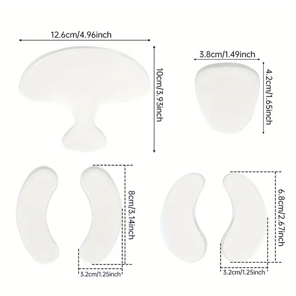 Reusable Silicone Anti-Wrinkle Patches - Face, Forehead & Neck Smoothing Set - 4