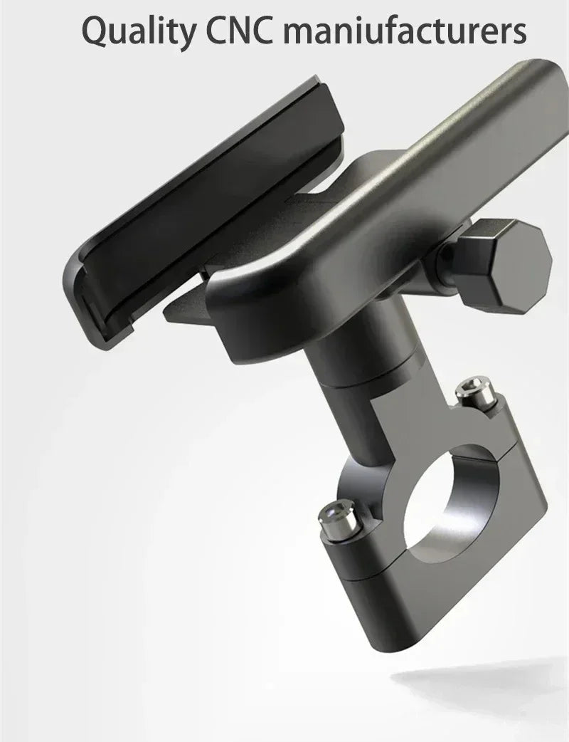 Heavy-Duty Aluminum Motorcycle & Bicycle Phone Mount - Secure GPS Holder