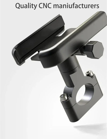 Heavy-Duty Aluminum Motorcycle & Bicycle Phone Mount - Secure GPS Holder