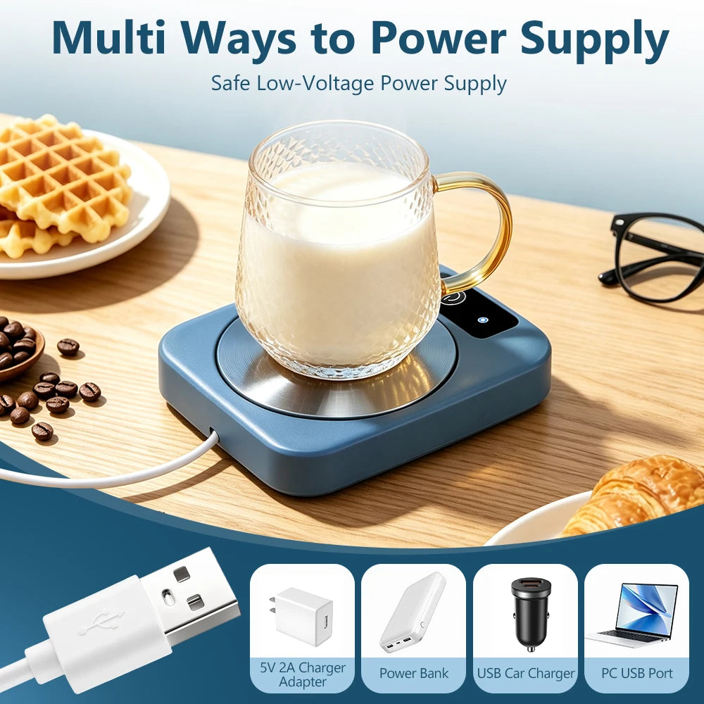 Electric Mug Warmer Mat - Constant Temperature Coffee & Tea Cup Heating Coaster - 11