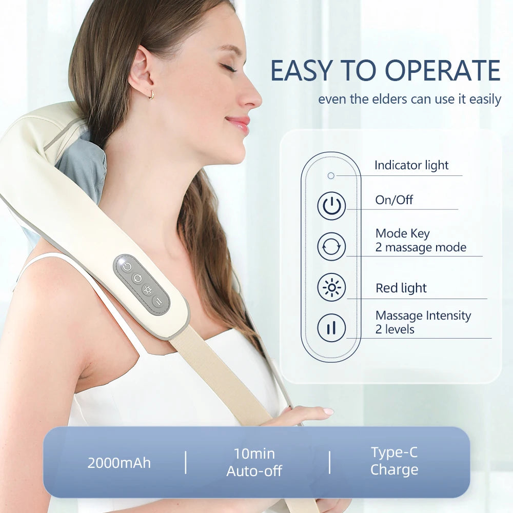 Cordless 3D Neck & Shoulder Massager for Pain Relief