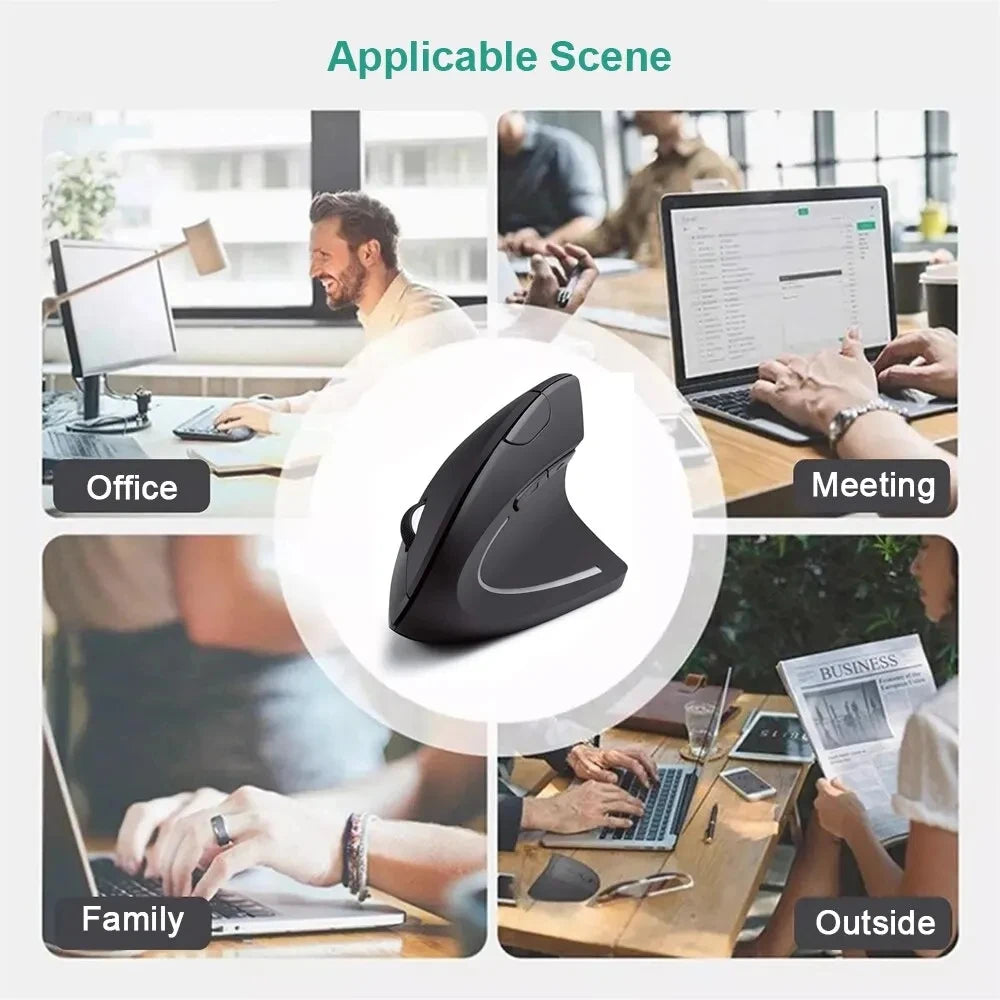 Wireless Ergonomic Vertical Mouse - 2.4GHz Optical Mouse with 3 Adjustable DPI