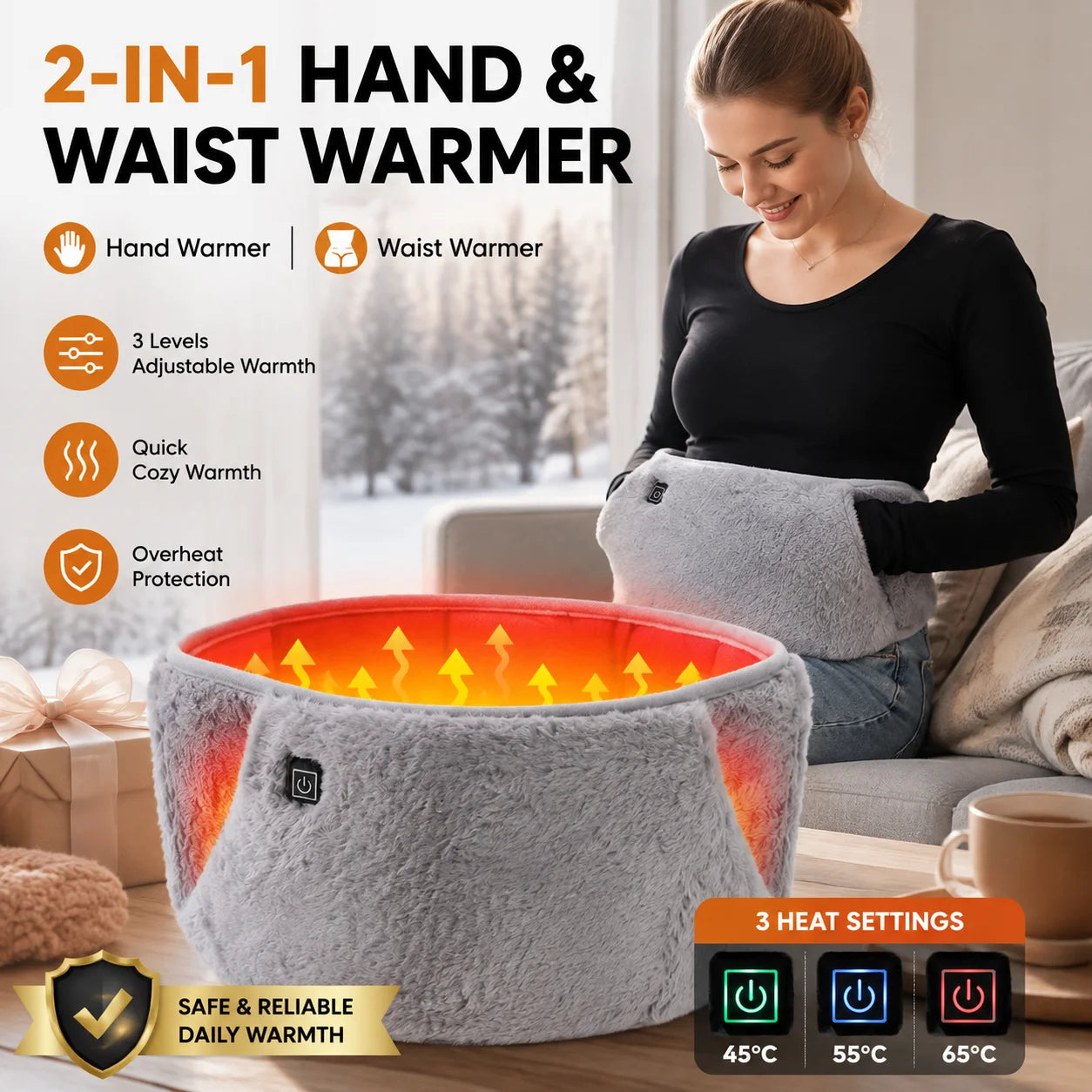 Electric Heating Waist Belt & Hand Warmer for Pain Relief and Menstrual Cramps - 1