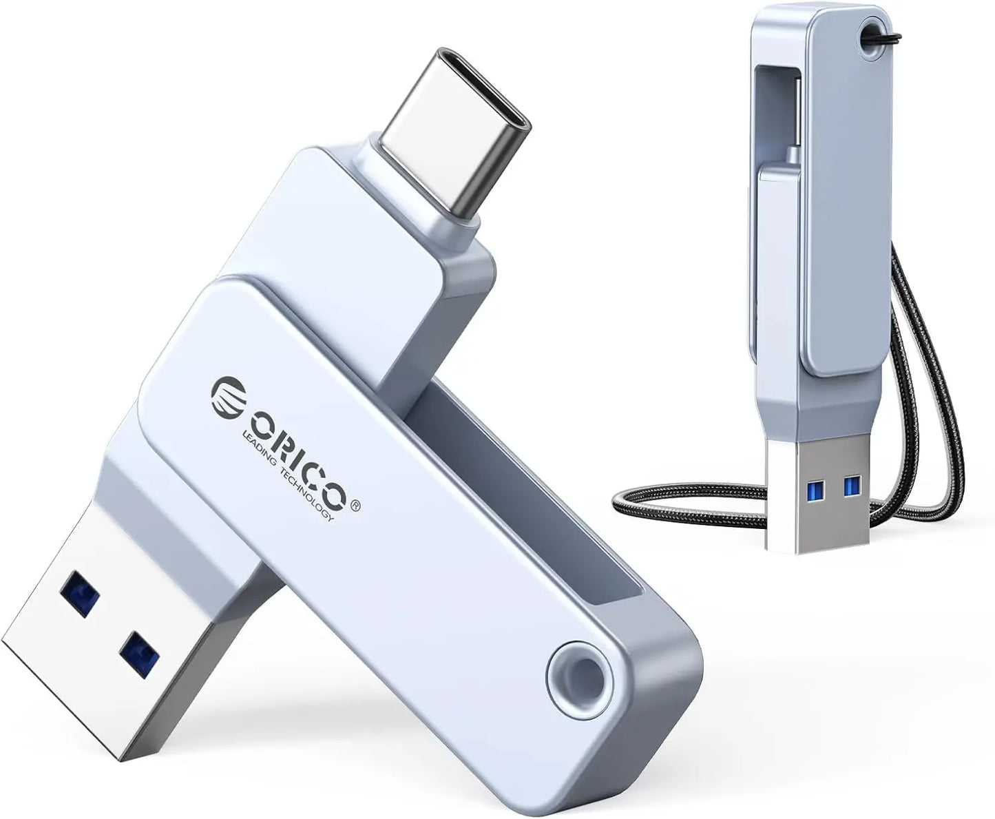 Dual USB-C & USB-A Flash Drive - Fast 150MB/s Metal Thumb Drive for Phone