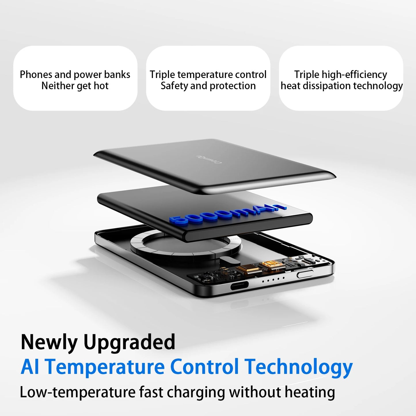 Magnetic Wireless Power Bank 20W Fast Charging Slim Metal Battery Pack