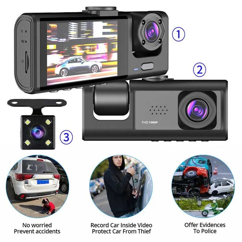 Dual Lens Dash Cam: 1080P HD Car Camera with Night Vision & Loop Recording - 3