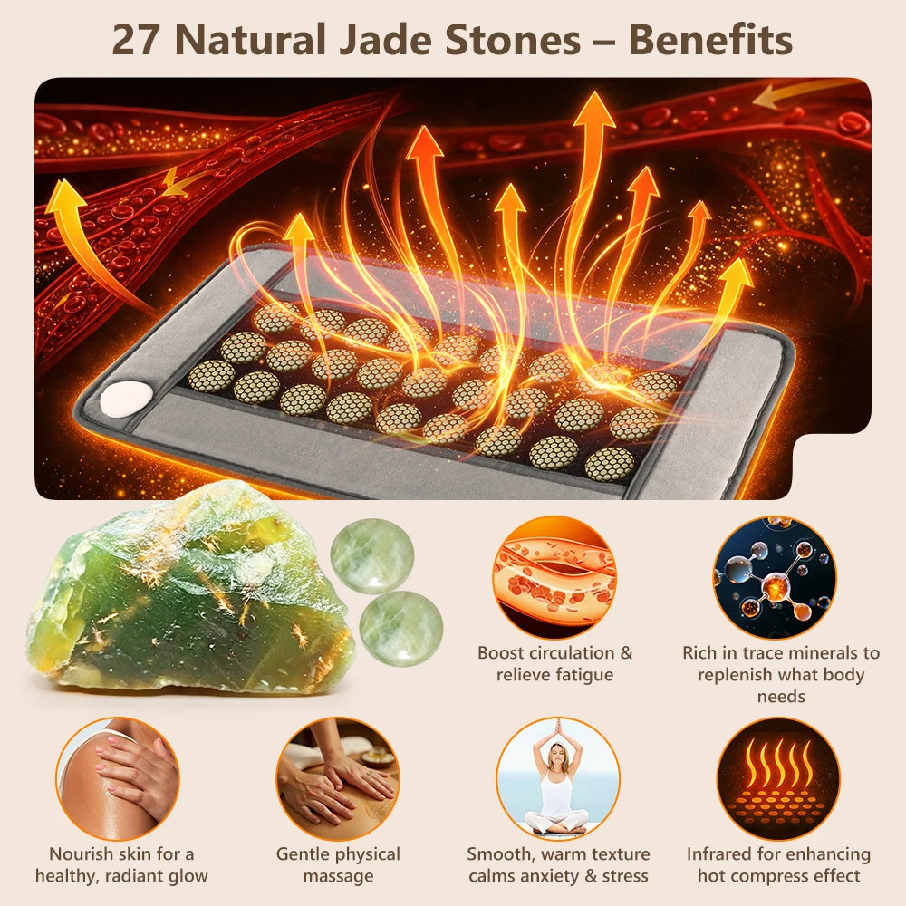 Jade Stone Heating Pad - Deep Tissue Thermal Therapy for Pain Relief - 2