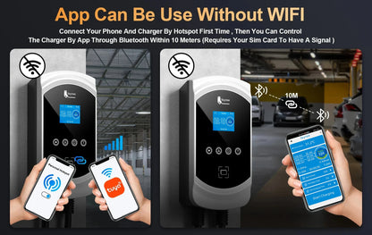 Smart EV Wallbox Charger - 12kW Type 1 Charging Station with App Control