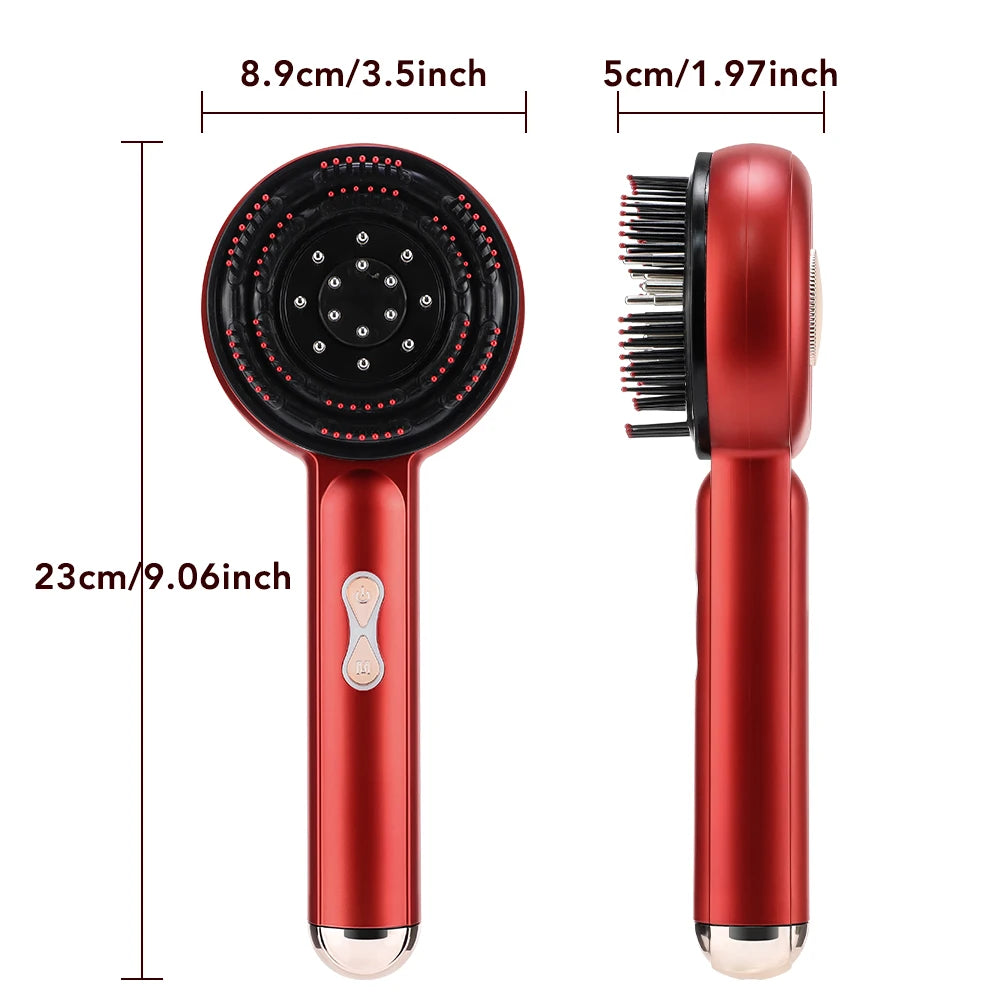 Electric Scalp Massager Comb with LED Light Therapy & Liquid Applicator - 24