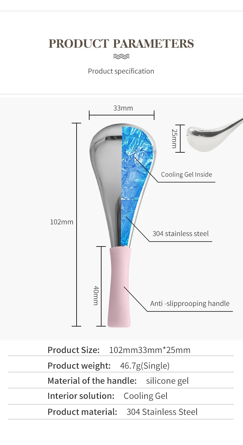 Stainless Steel Facial Cryo Sticks for Skin Tightening and Puffiness Relief - 12